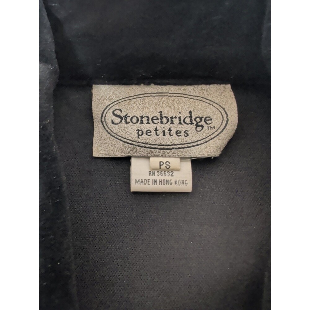 Stonebridge Petites Womens Small Black Velvet Applique Vest Boho Goth Style - Picture 6 of 13